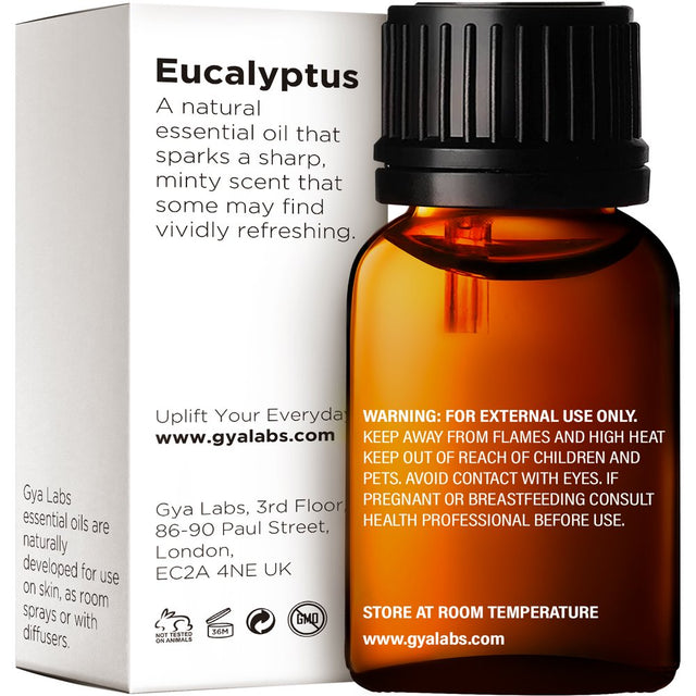 Gya Labs Australian Eucalyptus Essential Oil (0.34 Fl Oz) - Eucalyptus Oil Essential Oils for Diffuser, Skin, Humidifier, Sinus & Hair