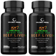 Wellness Primal Beef Liver plus Supplement (Desiccated) Grass Fed , Argentinian Raised Cattle Natural Iron, Vitamin A, B12 for Energy (180 Capsules) (2 Bottle)