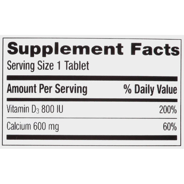 Caltrate 600+D3 200 Count Calcium and Vitamin D Supplement Tablet, 600 Mg