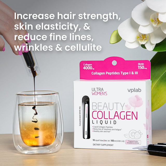 Vplab Ultra Women'S Beauty Liquid Collagen, 10X10Ml I Premium Skin, Hair & Nail Support