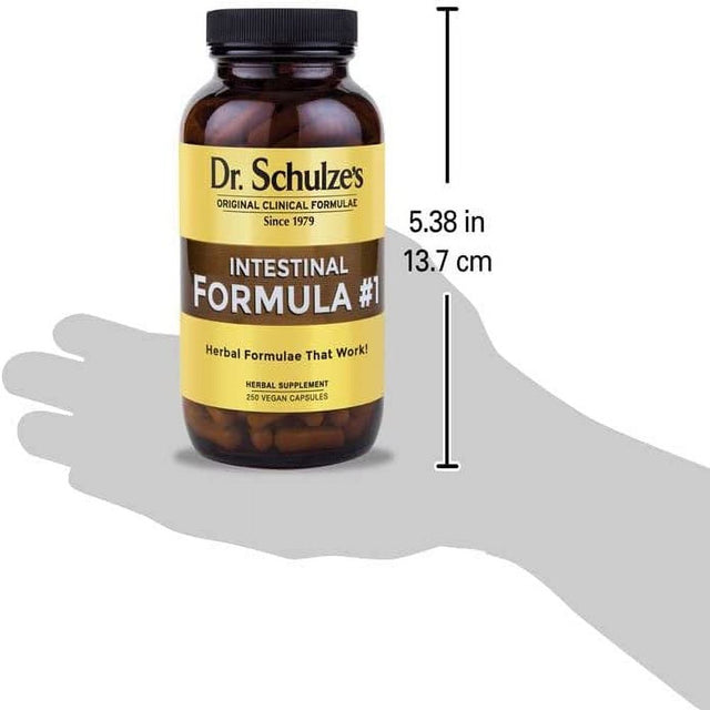 Dr. Schulze'S Intestinal Formula #1, All Natural Bowel Colon Cleanse, Promotes Regular Bowel Movements, Improves Detoxification, Immune Support, Herbal Supplements, Vegan - 250 Ct