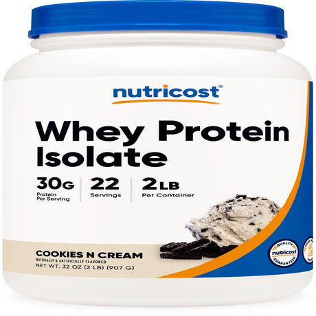 Nutricost Whey Protein Isolate Powder (Cookies N Cream, 2 Pounds)