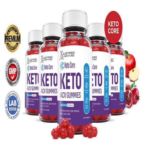 (5 Pack) Keto Core ACV Gummies 1000MG Dietary Supplement 300 Gummys