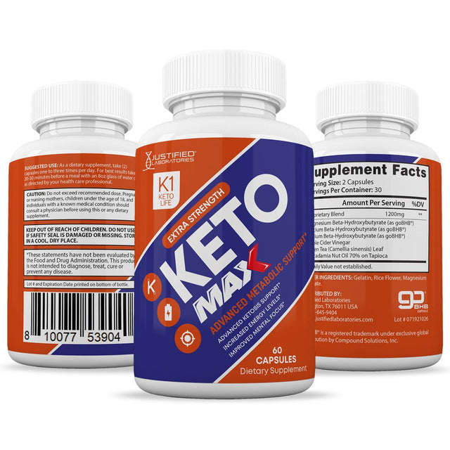 (2 Pack) K1 Keto Life Max 1200MG Dietary Supplement 120 Capsules