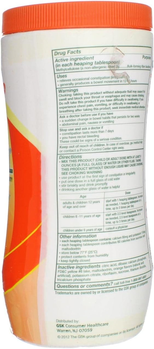 Citrucel - Fiber Therapy for Regularity, Methylcellulose, Orange Flavor - 30 Oz, Pack of 4