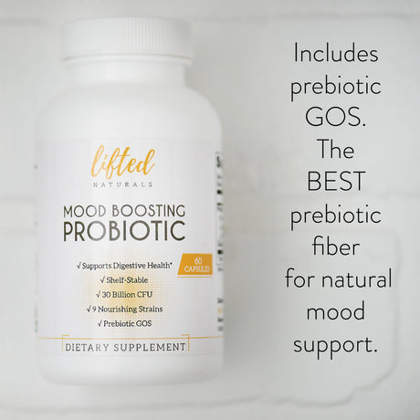 Lifted Naturals, Mood Boosting Probiotic, Prebiotics & Probiotics, 60 Day Supply