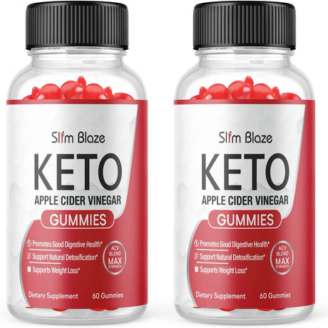 (2 Pack) Slim Blaze Keto ACV Gummies - Supplement for Weight Loss - Energy & Focus Boosting Dietary Supplements for Weight Management & Metabolism - Fat Burn - 120 Gummies