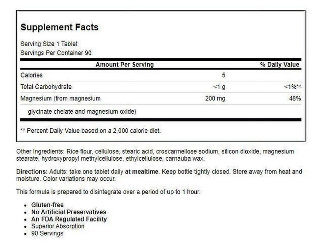 Carlson Labs - Chelated Magnesium 200 Mg. - 90 Tablets