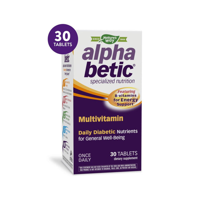 Nature'S Way Alpha Betic Unisex Daily Diabetic Multivitamin Tablets with B-Vitamins, 30 Ct