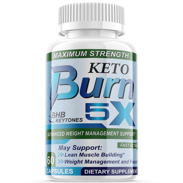 Keto Burn 5X Pills - Keto Burn 5X Advanced Weight Management Support - Appetite Control Supplement-60 Pills