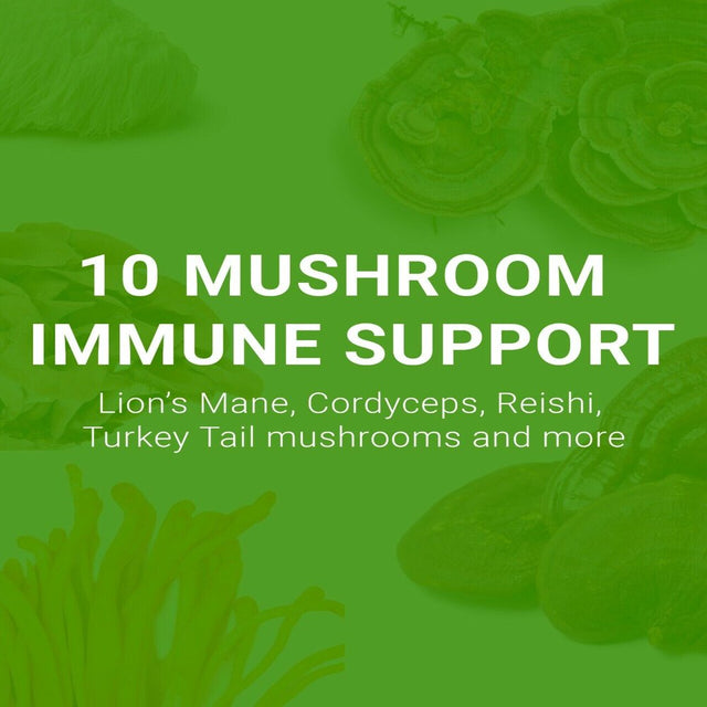 Mushroom Gummies, 10 Mushroom Complex W Lions Mane, 2500Mg 10:1, Nootropic Brain Support Focus, Energy, Mood, Immune Support with Reishi, Chaga, Cordyceps, Turkey Tail Extract - 60 Gummies