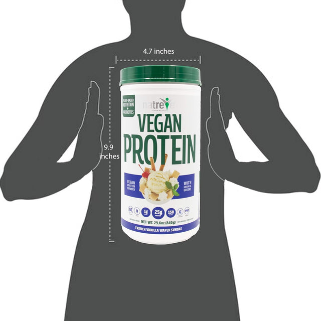 Natreve Vegan Protein Powder - Gluten Free Non-Gmo Whole Food Protein with Vegetables - 30Oz (French Vanilla Wafer Sundae)