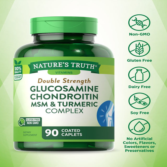 Glucosamine Chondroitin MSM Complex | 90 Caplets | Double Strength Supplement | Non-Gmo, Gluten Free | by Nature'S Truth