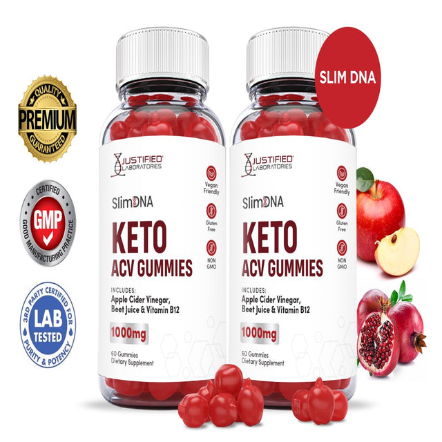 (2 Pack) Slim DNA Keto ACV Gummies 1000MG Dietary Supplement 120 Gummys