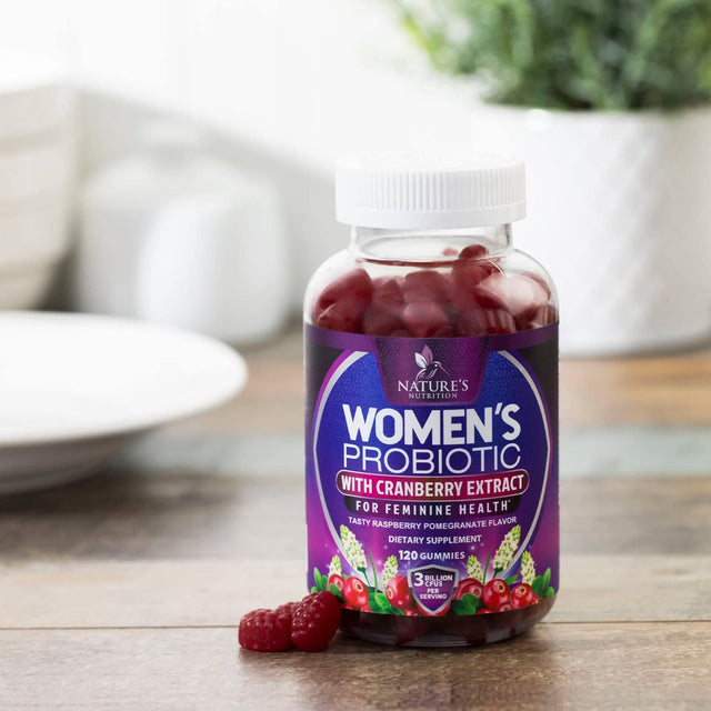 Probiotics for Women Gummy with Cranberry, 3 Billion CFU Guaranteed with 6 Diverse Strains, Womens Probiotic Gummies for Digestive, Vaginal Ph, Urinary & Immune Health Support, Non-Gmo - 120 Gummies