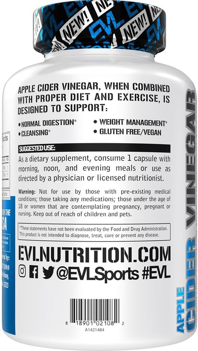 Evlution Cleansemode Apple Cider Vinegar Capsules Nutrition Vegan ACV Pills for Detox and Cleanse with Cayenne Pepper for Digestive Weight Management and Metabolism Support - 60 Servings