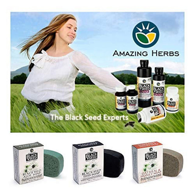 Amazing Herbs Black Seed Vegetable Glycerin Soap (Oatmeal & Honey - 3 Pack)