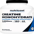 Nutricost Creatine Monohydrate 3,000Mg, 180 Capsules (750Mg per Capsule) Supplement