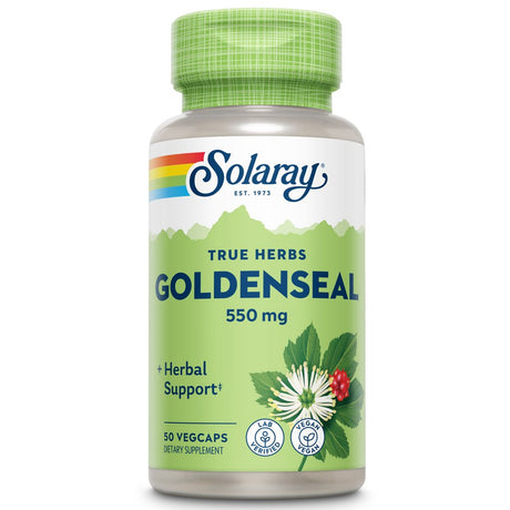 Solaray Goldenseal Root 550Mg | Healthy Digestion, Immune Function & Respiratory Support | Whole Root | Non-Gmo, Vegan & Lab Verified | 50 Vegcaps