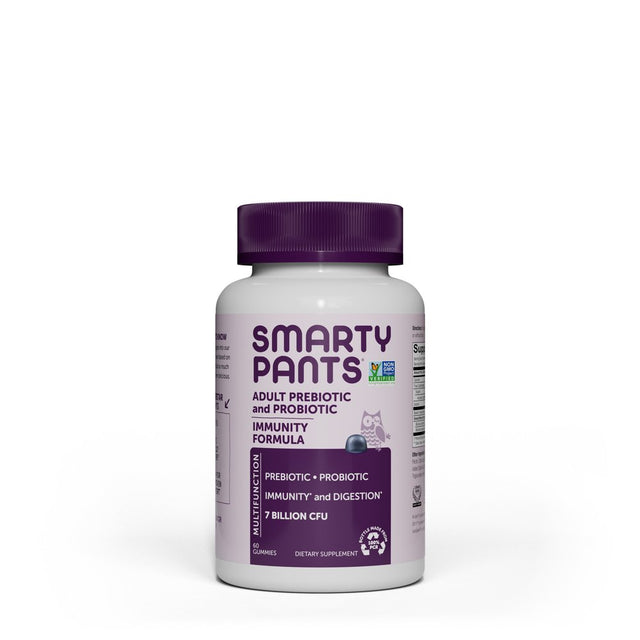 Smartypants Adult Prebiotic & Probiotic Immunity & Digestive Health Gummy Vitamins - Blueberry - 60Ct