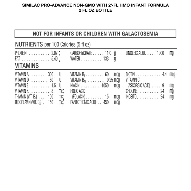 Similac Pro-Advance Infant Formula with Iron, 8 Count, 2-Fl Oz Bottles