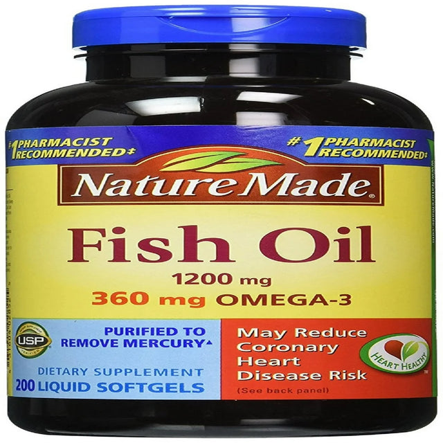 Nature Made Fish Oil 1200 Mg 200 Liquid Softgels - 2 Pack