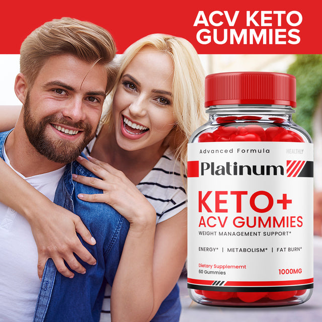 (3 Pack) Platinum Keto+ Keto ACV Gummies Advanced Formula Weight Management Support Fat Burn Metabolism (180 Gummies)