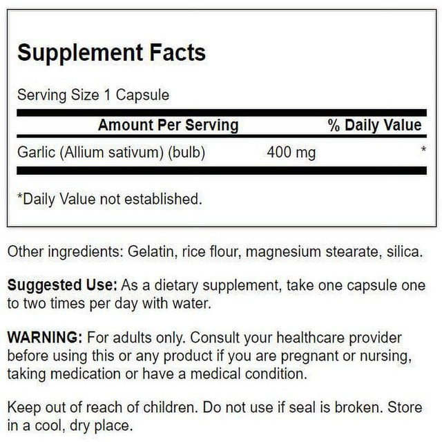 Swanson Full Spectrum Garlic (Cloves) 400 Mg 60 Capsules