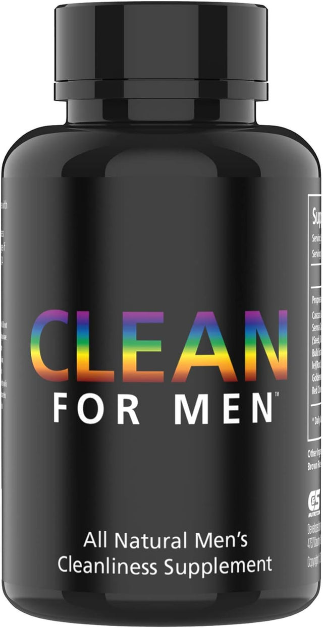 Clean for Men Fiber Supplement, Digestive Health Support for Adults, Natural Supplements for Bloating, Constipation and Gut Health, Stool Softeners, Helps Cleanse Body, 60 Capsules