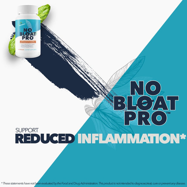 No Bloat Pro - Gut & Colon Cleanse with Premium Probiotic Support - Support Bloating & Gas Relief - Contains Fennel & Ginger - Promote Colon Health & Digestive Health - Aid Regularity & Digestion