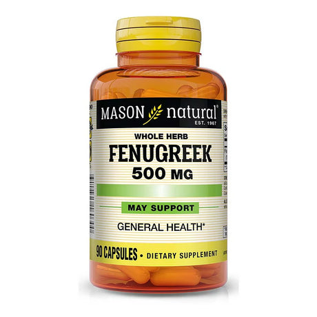 Mason Natural Whole Herb Fenugreek 500 Mg - Supports Overall Health, Herbal Supplement, 90 Capsules