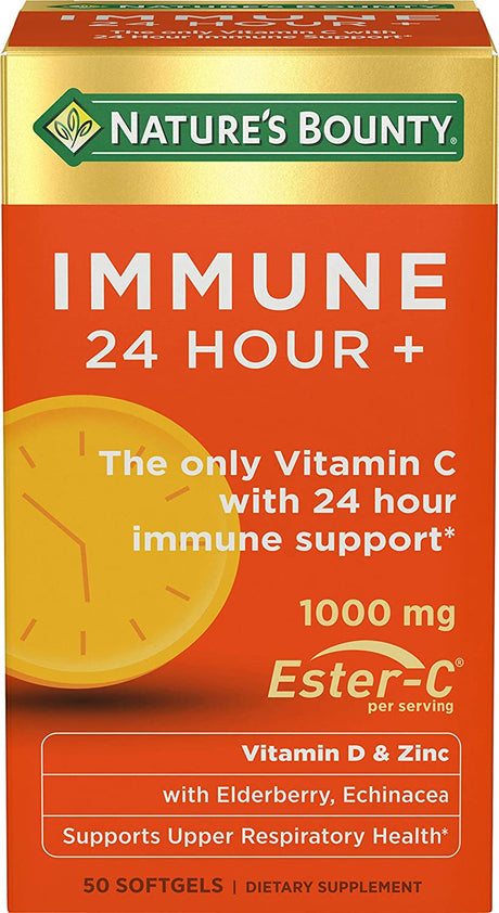 Nature'S Bounty Immune 24 Hour + Vitamin C Softgels 1000Mg, 50 Count - Pack of 4