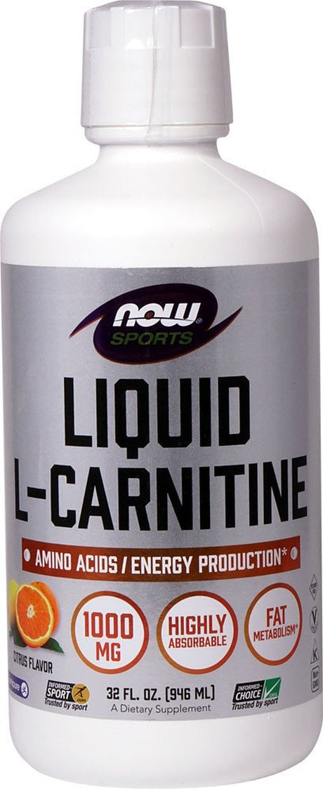 NOW Sports L-Carnitine Liquid Citrus -- 1000 Mg - 32 Fl Oz