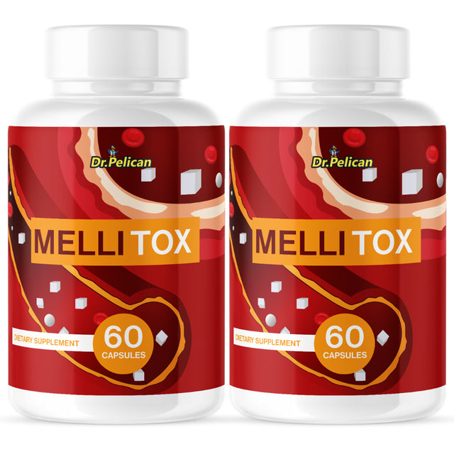 Mellitox- Blood Sugar/Energy/Cardiovascular Support- 2 Bottles- 120 Capsules- Dr. Pelican