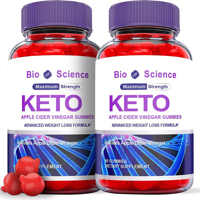 (2 Pack) Bioscience Keto ACV Gummies - Energy & Focus Boosting Dietary Supplements for Weight Management & Metabolism - Fat Burn - 120 Gummies