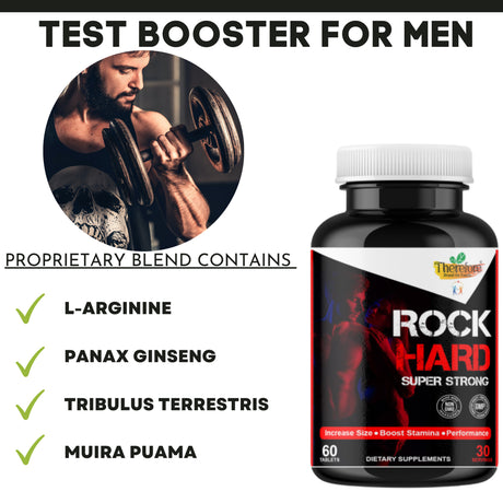 Rh_Superstrong Testosterone Booster for Men, Libido Booster Supplements Male Energy Booster 60 Capsules by Therefore