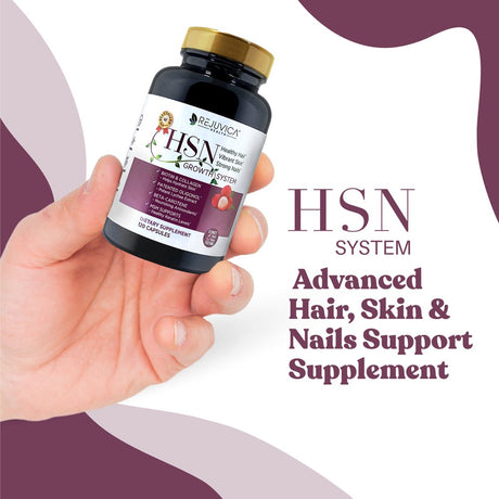 HSN System - Advanced Hair, Skin & Nails Support Supplement - Oligonol, Biotin, Hyaluronic Acid, Collagen, Bamboo Extract & More!