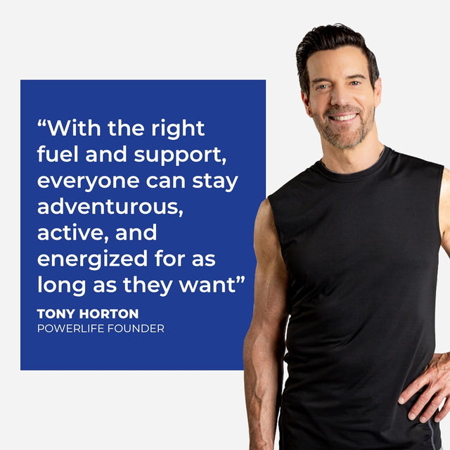 POWERLIFE Tony Horton High Impact Plant Protein Powder with 3000 MG of HMB, Plant-Based, No Sugar Added, Vegan, Keto Friendly, Non-Gmo (Chocolate - New Formula)