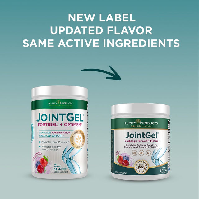 Joint Gel Formula from Purity Products - Bioactive Collagen Peptides + MSM - Supports Joint Function + Flexibility While Fortifying Joint Cartilage - Dual Action, Berry Flavored Powder - 30 Day Supply