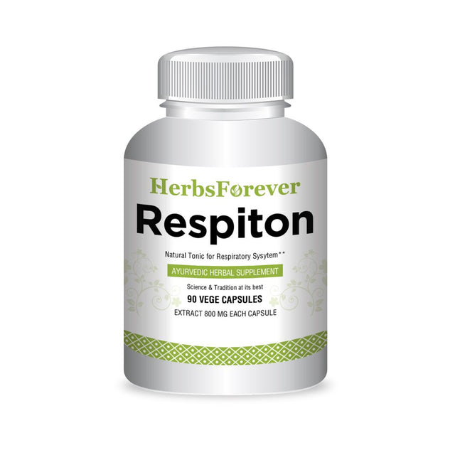 Herbsforever Respiton Capsules – Ayurvedic Herbal Supplement – Support Lungs Health – Respiratory Care Formulation – 90 Vege Capsules – 800 Mg Each