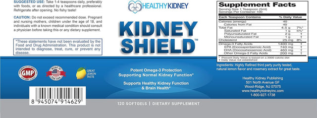 Healthy Kidney Kidney Shield: Kidney Detox Supplement plus Vitamins, Supports Kidney Health, 120 Ct.