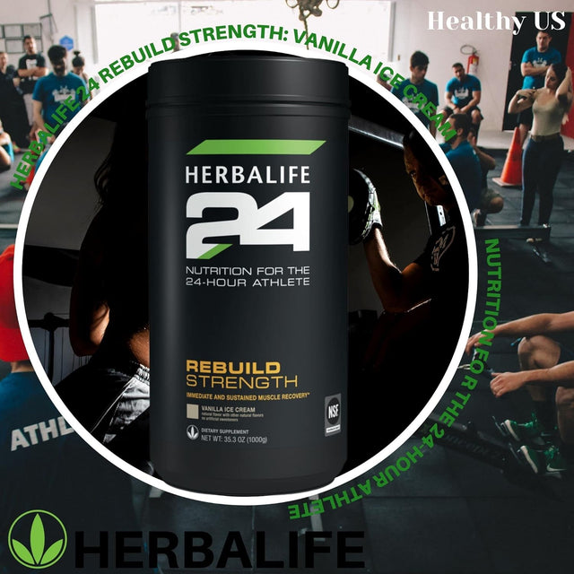 HERBALIFE24 Rebuild Strength: Vanilla Ice Cream (1000 G), Nutrition for the 24-Hour Athlete, Rebuild Lean Muscle, Support Immune Function, Natural Flavor, No Artificial Sweetener, 1000G