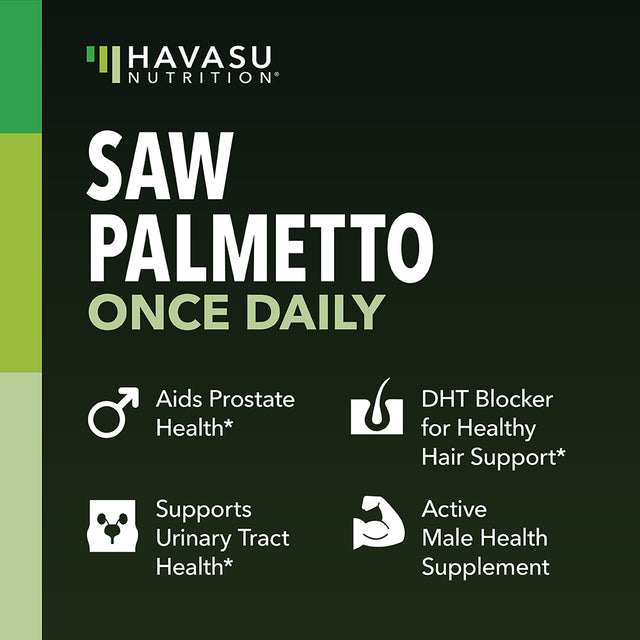 Havasu Saw Palmetto for Men | Hair Growth Prostate Supplement, 200 Ct