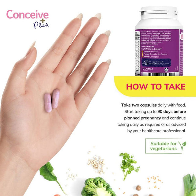 Conceive plus Womens Fertility Support - Conception Formula, Fertility Prenatal Vitamin, 60 Capsules, 30 Day Supply