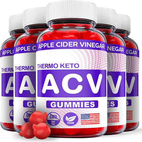 (5 Pack) Thermo Keto ACV Gummies - Supplement for Weight Loss - Energy & Focus Boosting Dietary Supplements for Weight Management & Metabolism - Fat Burn - 300 Gummies