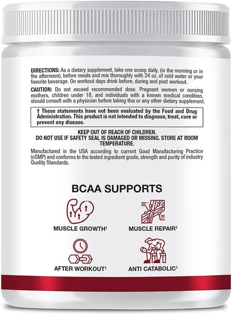 Approved Science® BCAA Powder - 2:1:1 BCAA Ratio - 3500 Mg L-Leucine - Fruit Punch Flavor - 25 Ounce - 30 Servings - Workout Boost, Endurance, Prevent Burnout - Bioperine - Vegan Friendly - 1 Tub