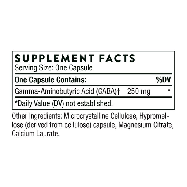 Thorne Pharmagaba-250, GABA Supplement, 250 Mg Natural Source Gamma-Aminobutyric Acid, Promotes a Calm, Relaxed, Focused State of Mind, 60 Capsules