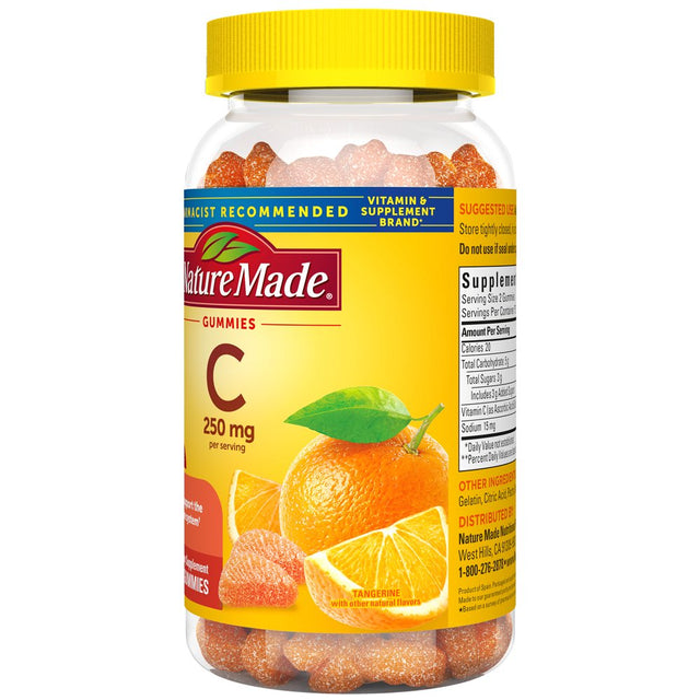 Nature Made Vitamin C 250 Mg per Serving Gummies, Dietary Supplement for Immune Support, 150 Count