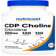 CDP Choline, Citicoline, 300 Mg, 120 Capsules, Nutricost