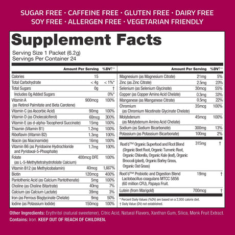 Root'D - Her Multi - Essential Multivitamin + Sugar-Free Electrolytes for Women - 6 Effervesant Drink Mix Packets